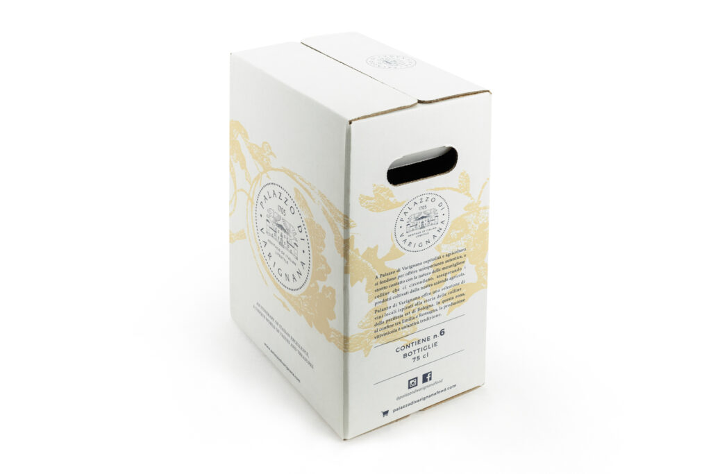 scatola americana con maniglie per bottiglie di vino